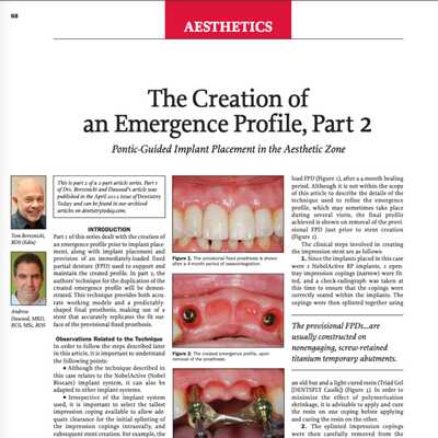 The Creation of an Emergence Profile (Part 2)